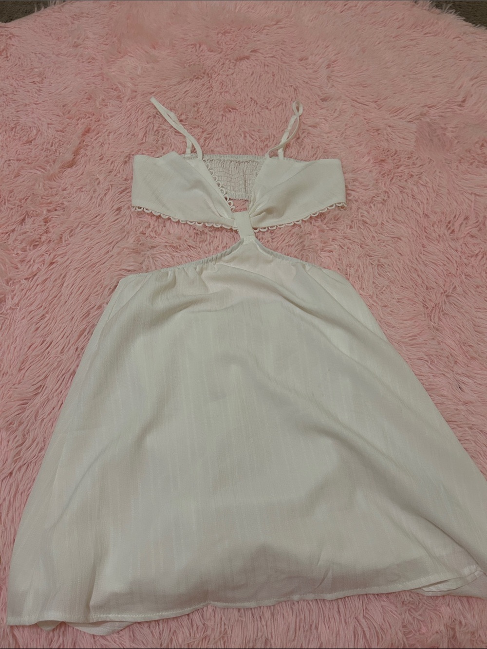 Women’s white Cut-Out Nightdress with Lace Trim